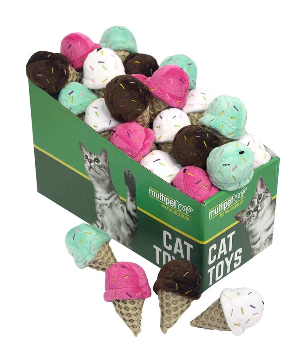 Multipet Plush Ice Cream Catnip Cat Toy