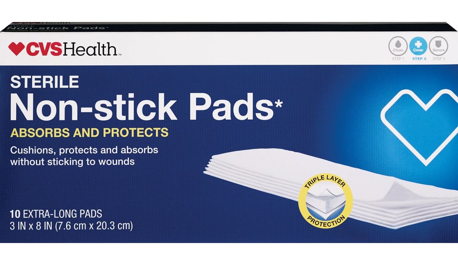 CVS Health Health Sterile Non-Stick Pads, XL,3x8 in (10 ct)