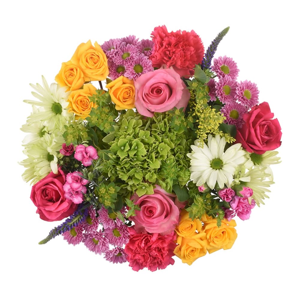 Bloom Haus Charming Bouquet With Yellow Orange & Pink Flowers (22 ct)