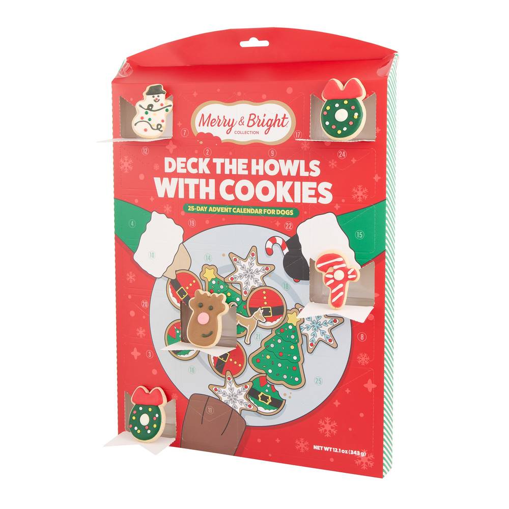 Merry & Bright Frosted Cookie 25 Day Advent Calendar For Dogs (12.1 oz, 25 ct)