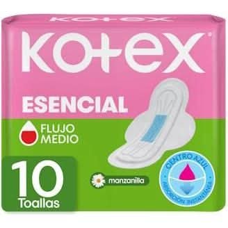 Toallas Femeninas Kotex Esencial Manzanilla 10U