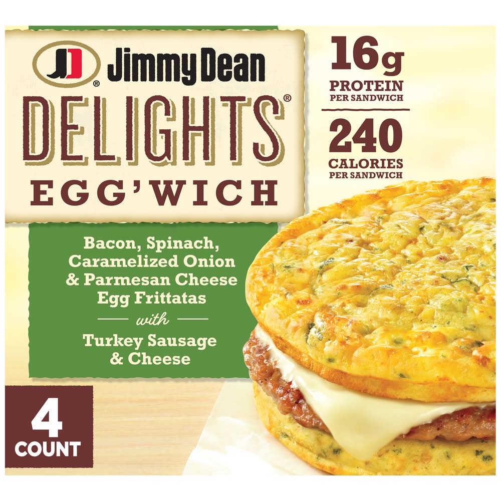 Jimmy Dean Delights Egg Wich Turkey Sausage & Cheese (16.4 oz, 4 ct)