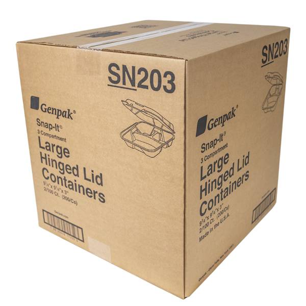 Genpak Large Foam Container, 9" x 9" (200 ct)