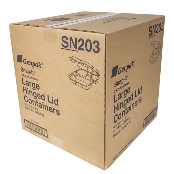 Genpak Large Foam Container, 9" x 9" (200 ct)