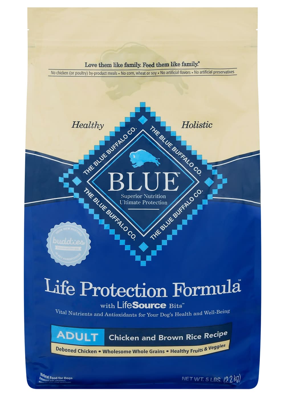 Blue Buffalo Life Protection Formula Dry Dog Food, Chicken & Brown Rice, Adult (5 lbs)