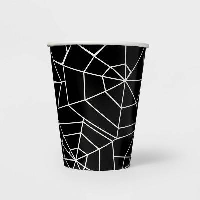 Spiderweb Halloween Disposable Cups Black 12oz/10ct Black