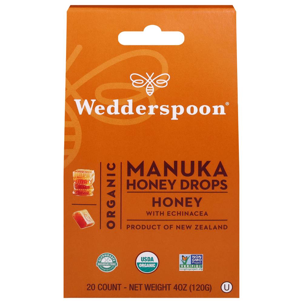 Wedderspoon Organic Manuka Honey Drops With Echinacea (4 oz)