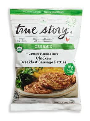 True Story Foods Organic Country Morning Herb Chicken Breakfast Sausage Patties