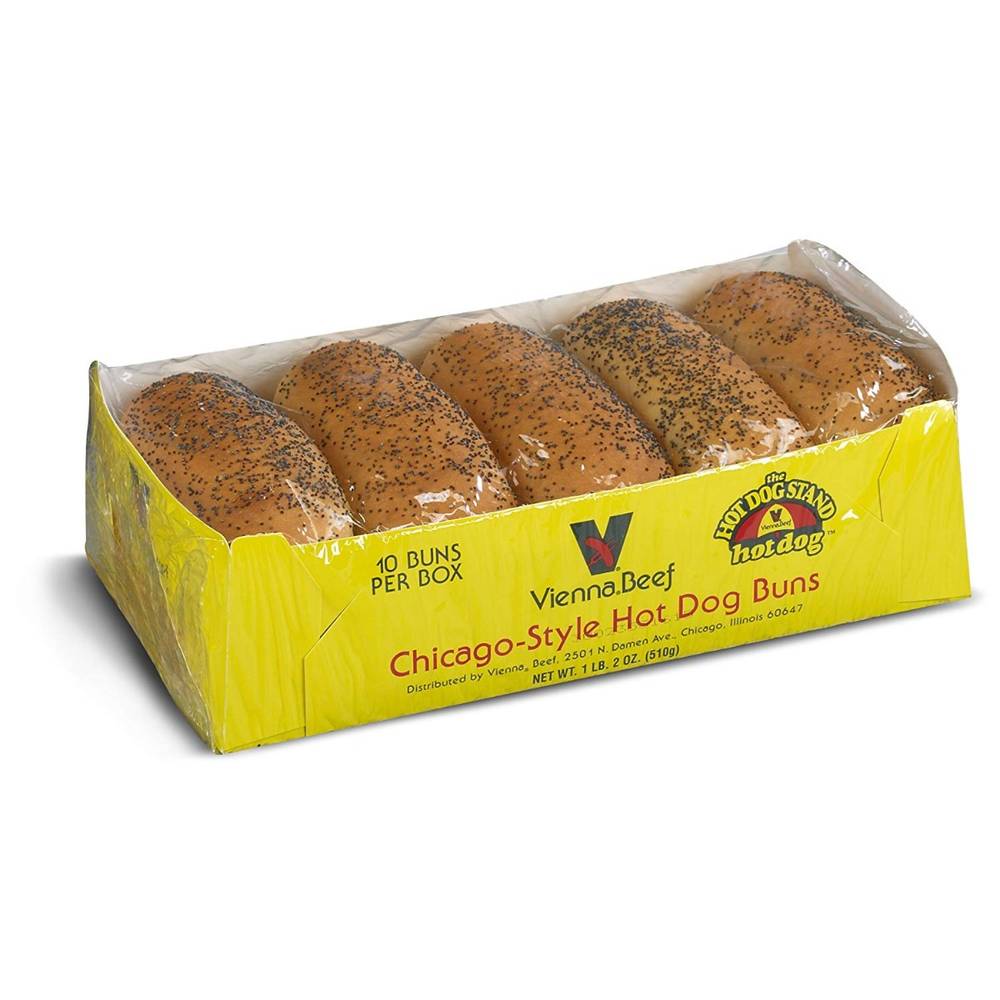 Vienna-Beef - Chicago-Style (Poppyseed) Hot Dog Buns - 10 Ct (Case of 1)