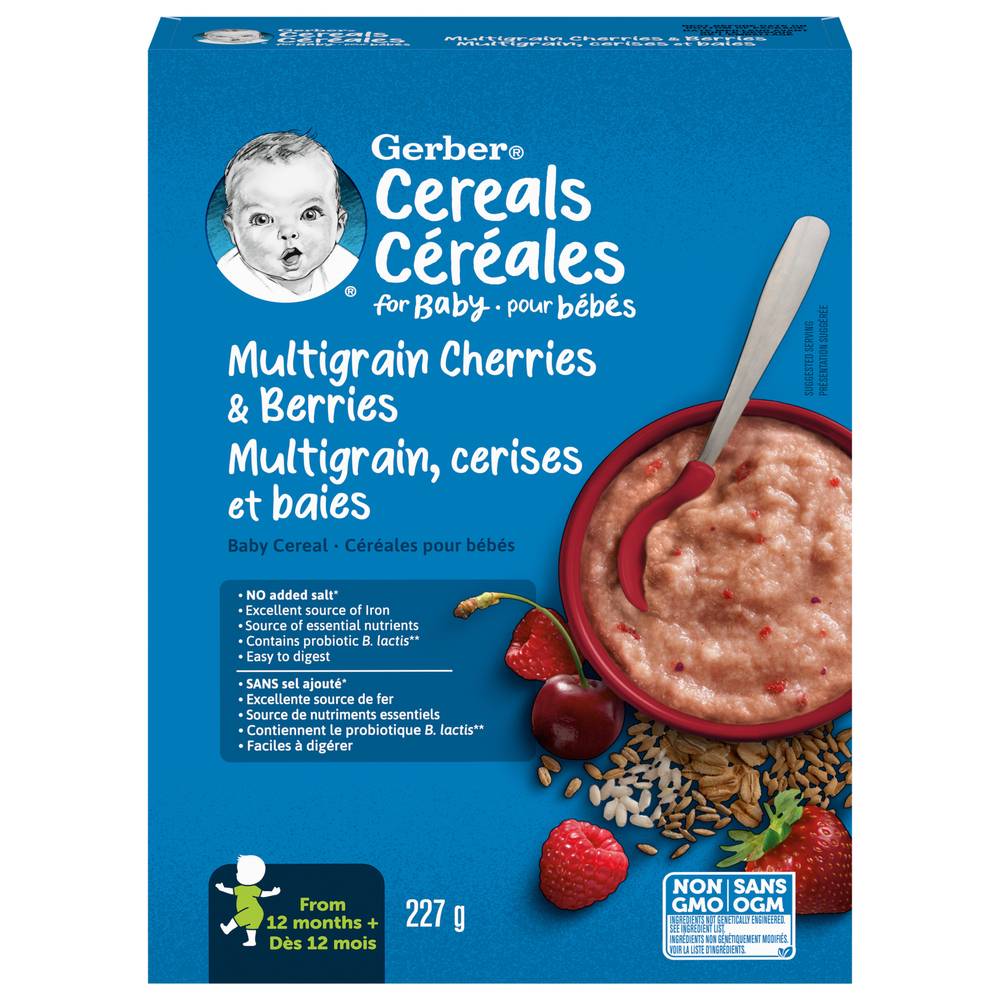 Gerber Cherries & Berries Multigrain Baby Cereal (227 g)