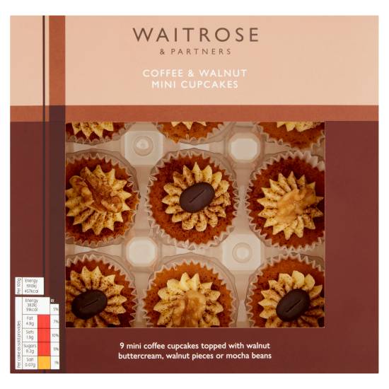 Waitrose Coffee & Walnut Mini Cupcakes (9 ct)