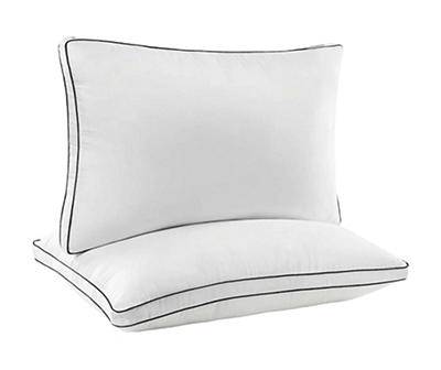US Polo White Gusseted Jumbo Pillows, 2-Pack