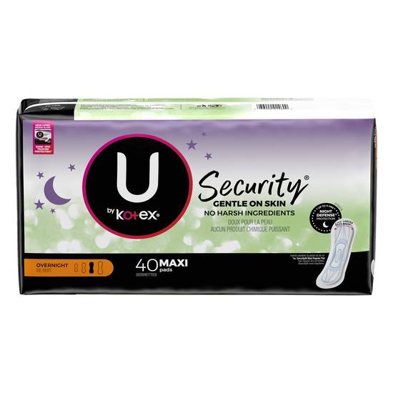 U By Kotex Security Maxi Overnight Pads (40 ct)