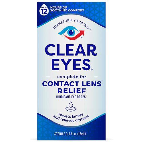 Clear Eyes Contact Lens Multi-Action Relief Eye Drops - 0.5 fl oz