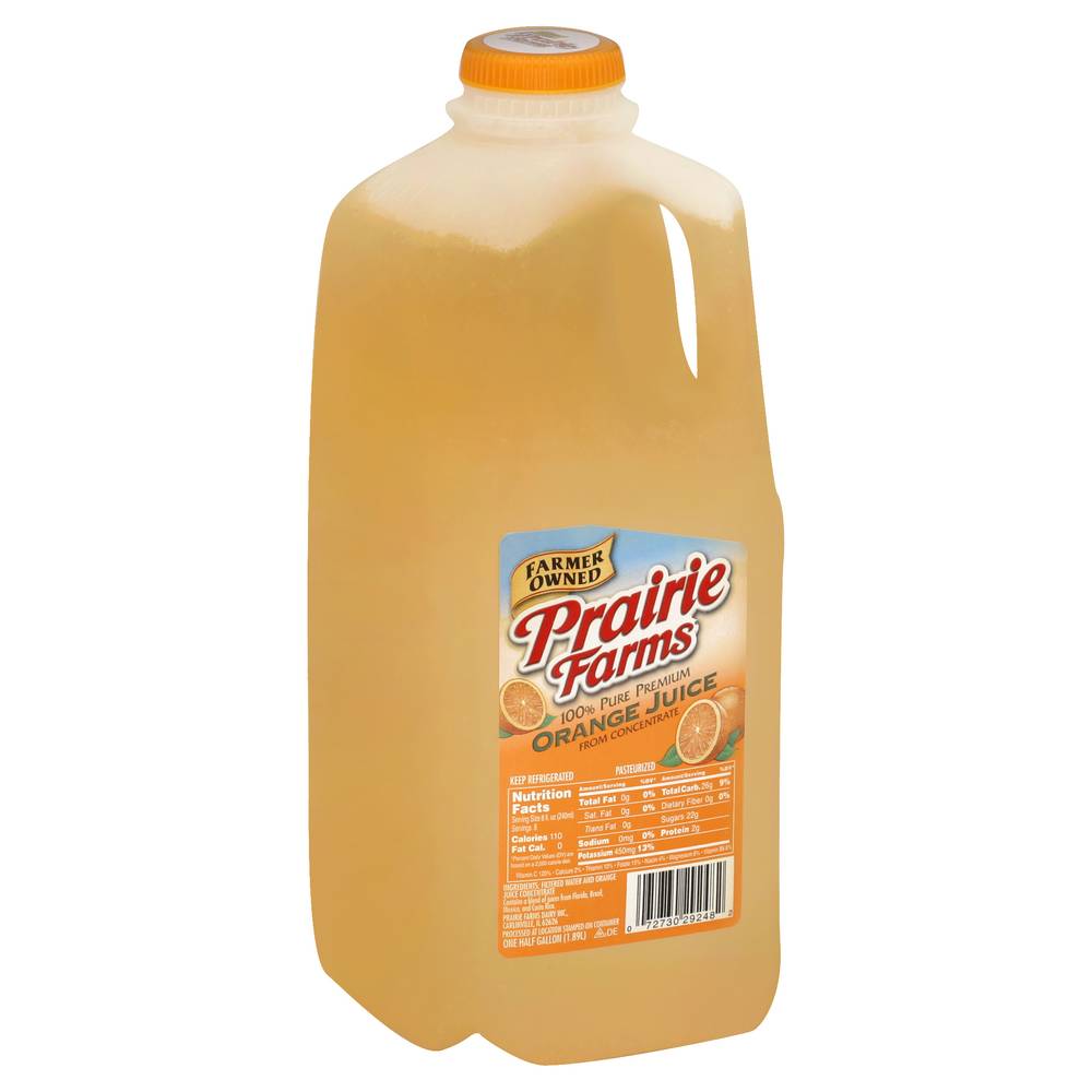 Prairie Farms 100% Pure Premium From Concentrate Orange Juice (1.89 L)