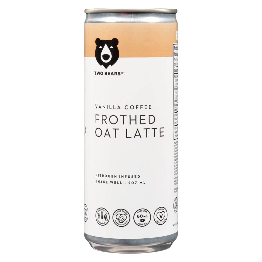 Two Bears Vanilla Frothed Oat Latte Coffee Beverage (207 ml)