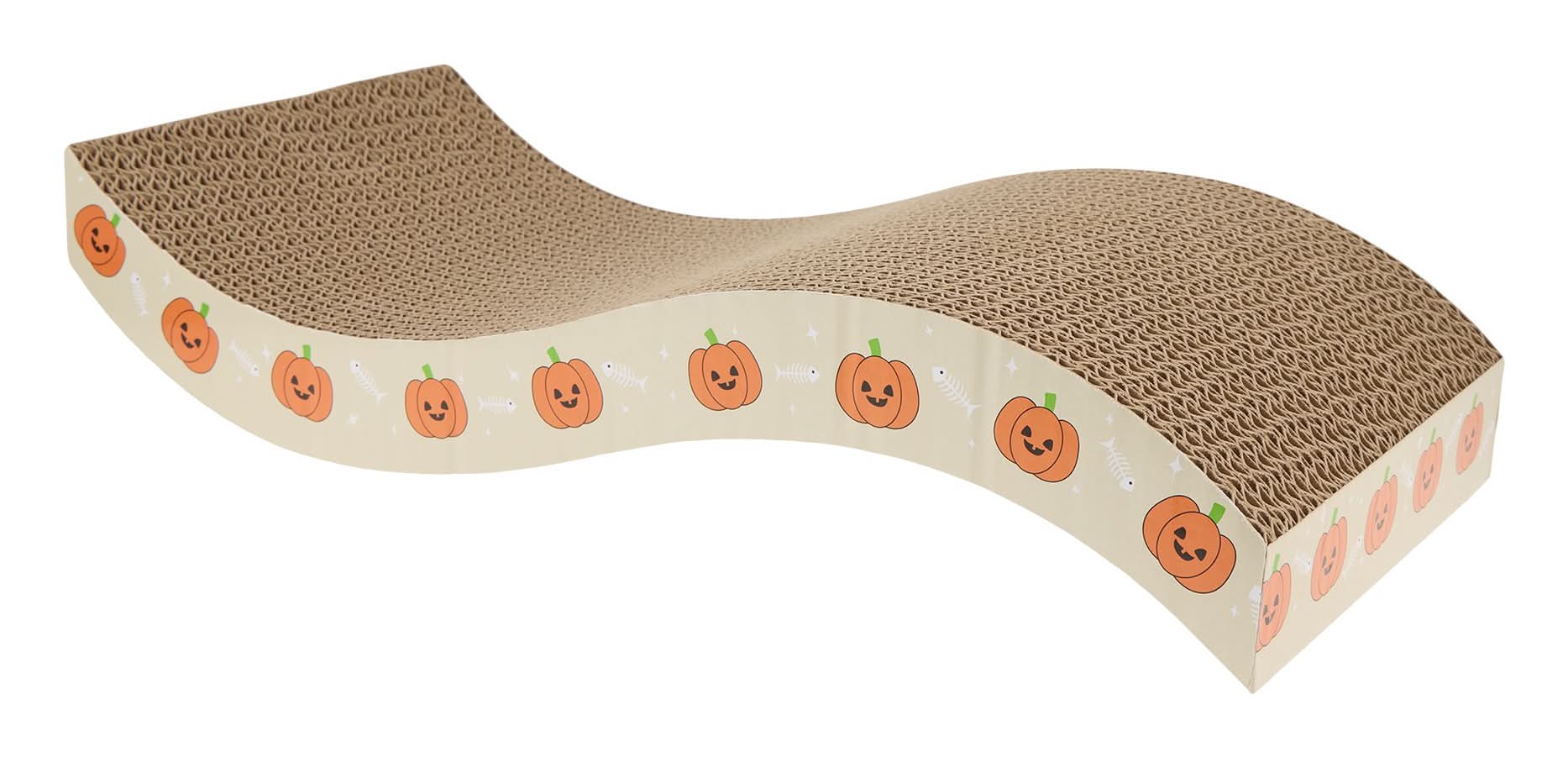 Thrills & Chills® Wavy Pumpkin Cat Scratcher 17.7 IN L X 8.5 IN W X 3.6 IN H (Color: Multi Color)