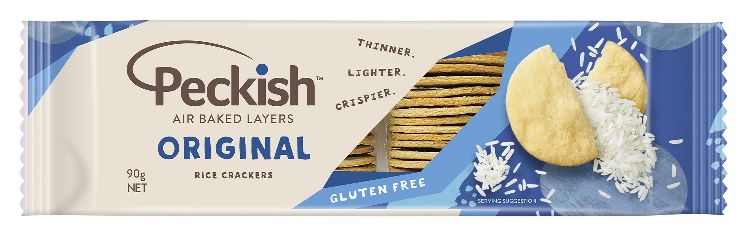 Peckish Original Crackers, Rice (90g)