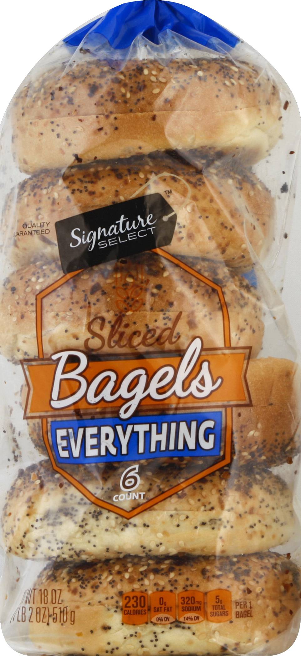Signature Select Sliced Bagels Everything (18 oz)