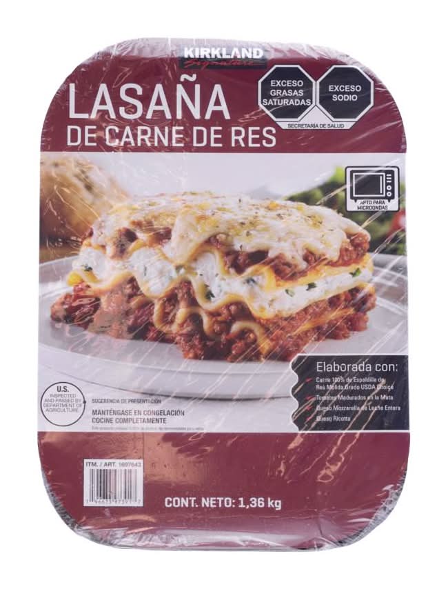Kirkland Signature · Lasaña de carne de res (1,36 kg)