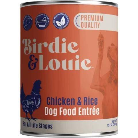 Birdie and Louie Wet Dog Food Chicken & Rice 13oz