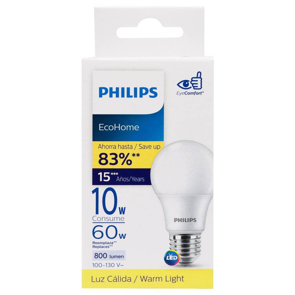 Philips foco ahorrador luz cálida ecohome (1 pieza)