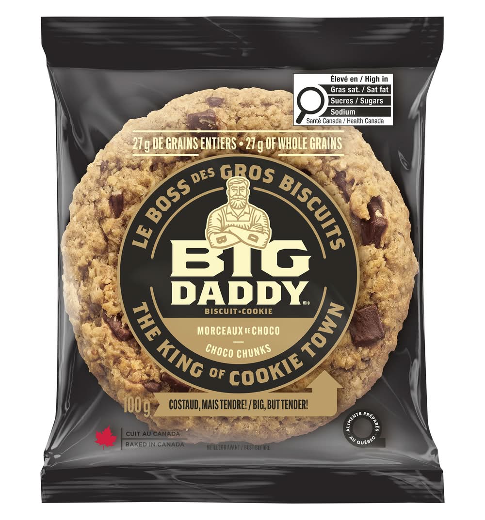Big daddy biscuits aux morceaux de chocolat (100 g) - chocolate chunk cookies (100 g)
