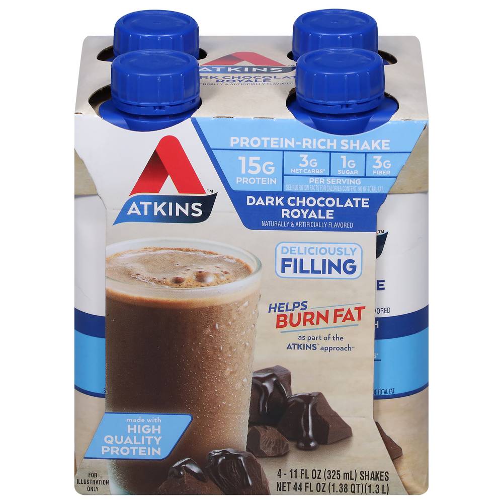 Atkins Dark Chocolate Royale Protein-Rich Shake (4 x 11 fl oz)