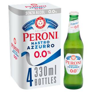 Peroni Nastro Azzurro Alcohol Free Bottle 4 x 330ml