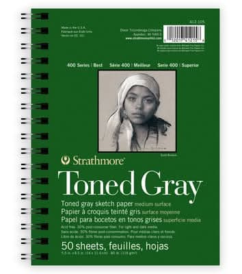 Strathmore 400 Series Toned Gray Sketch Paper Pad, 9X12 in (50 ct)
