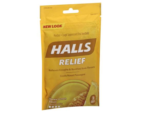 Halls · Honey-Lemon Triple Soothing Action Drops (30 ct)