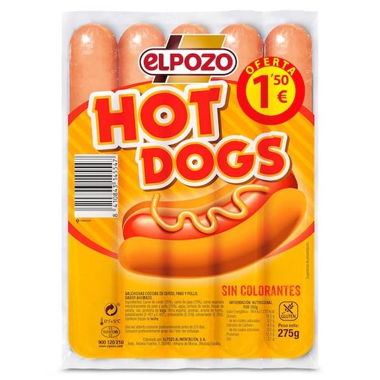 Salchichas hot dog Elpozo King bolsa 275 g