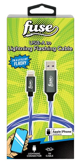 Fuse Usb-A To Lightning Flashing Cable, 1 m , Blue