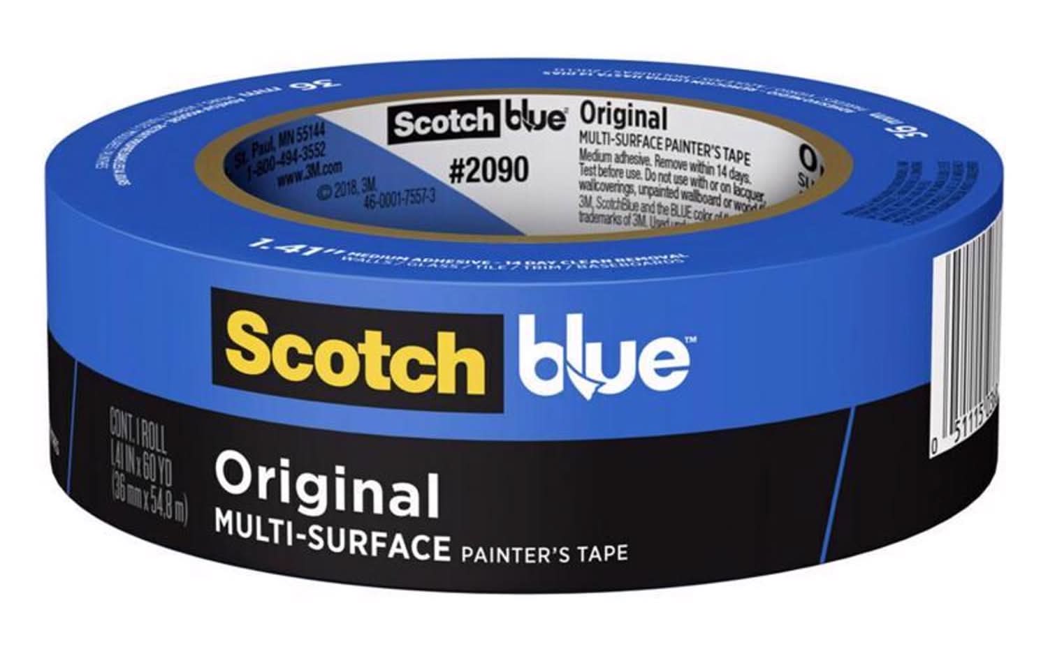 Scotchblue 1.41 In. W X 60 Yd L Blue Medium Strength Original Painter'S Tape 1 Pk