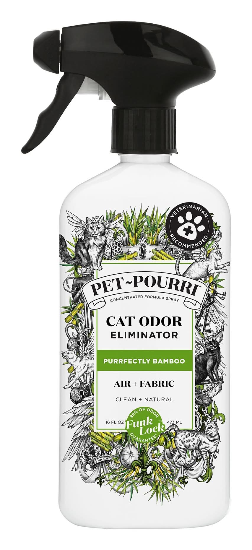 Pet Pourri, Bamboo Cat Odor Eliminator Spray, 16 oz (Size: 16 Fl Oz)