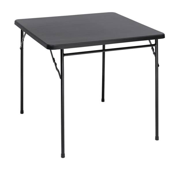 Realspace Molded Plastic Top Black Folding Card Table