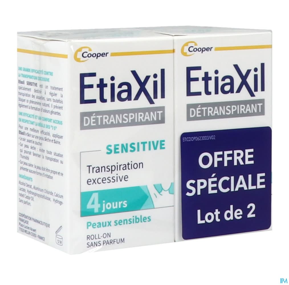 Etiaxil - Détranspirant roll on peaux sensibles sans parfum (2 x 15ml)