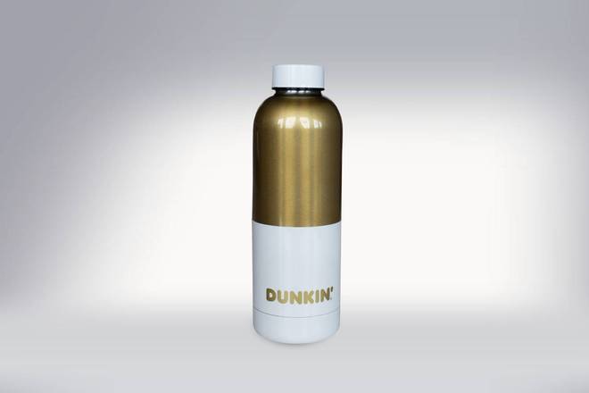 DUNKIN‘ Wasserflasche gold/weiß