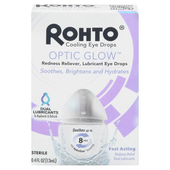 Rohto Optic Glow Cooling & Lubricant Eye Drops (0.4 fl oz)