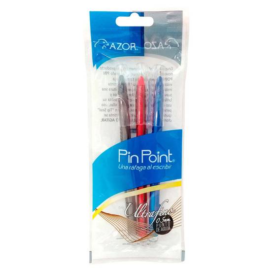 Azor bolígrafos pin point ultrafino (3 piezas)