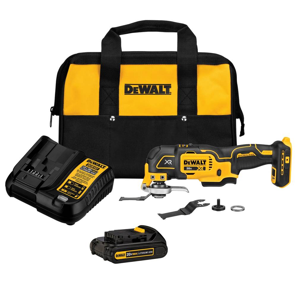 DEWALT XR 20-volt Max Cordless Brushless 3-speed 6-Piece Oscillating Multi-Tool Kit with Soft Case (1-Battery Included and Charger Included) | DCS356C1