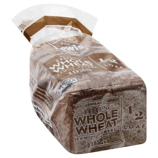 Lewis Half Loaf 100% Whole Wheat Bread