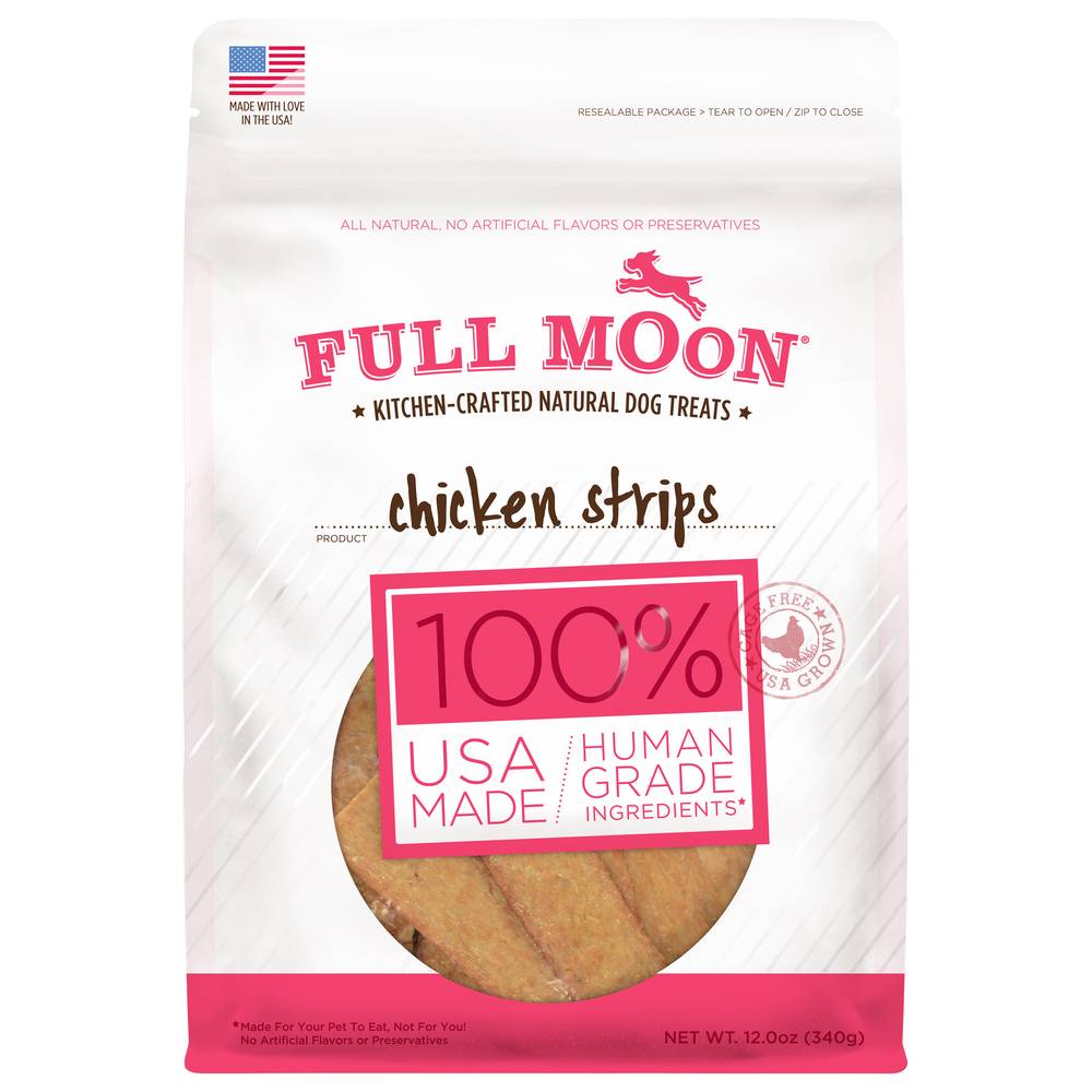 Full Moon Chicken Strips Human Grade Dog Treats (12 oz)