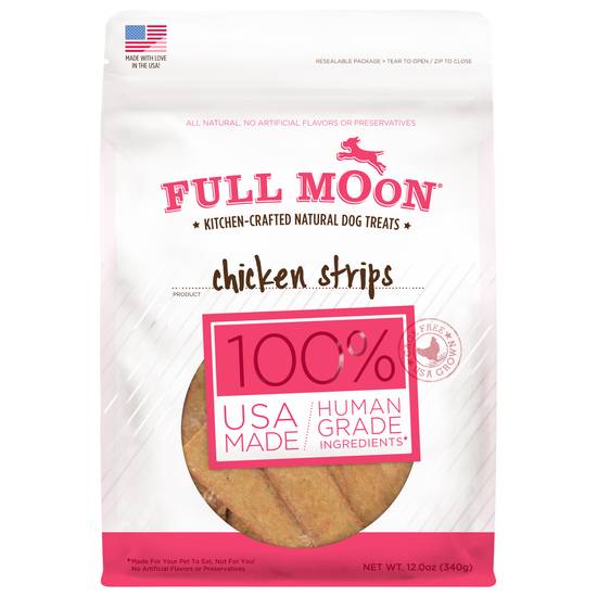 Full Moon Chicken Strips Human Grade Dog Treats