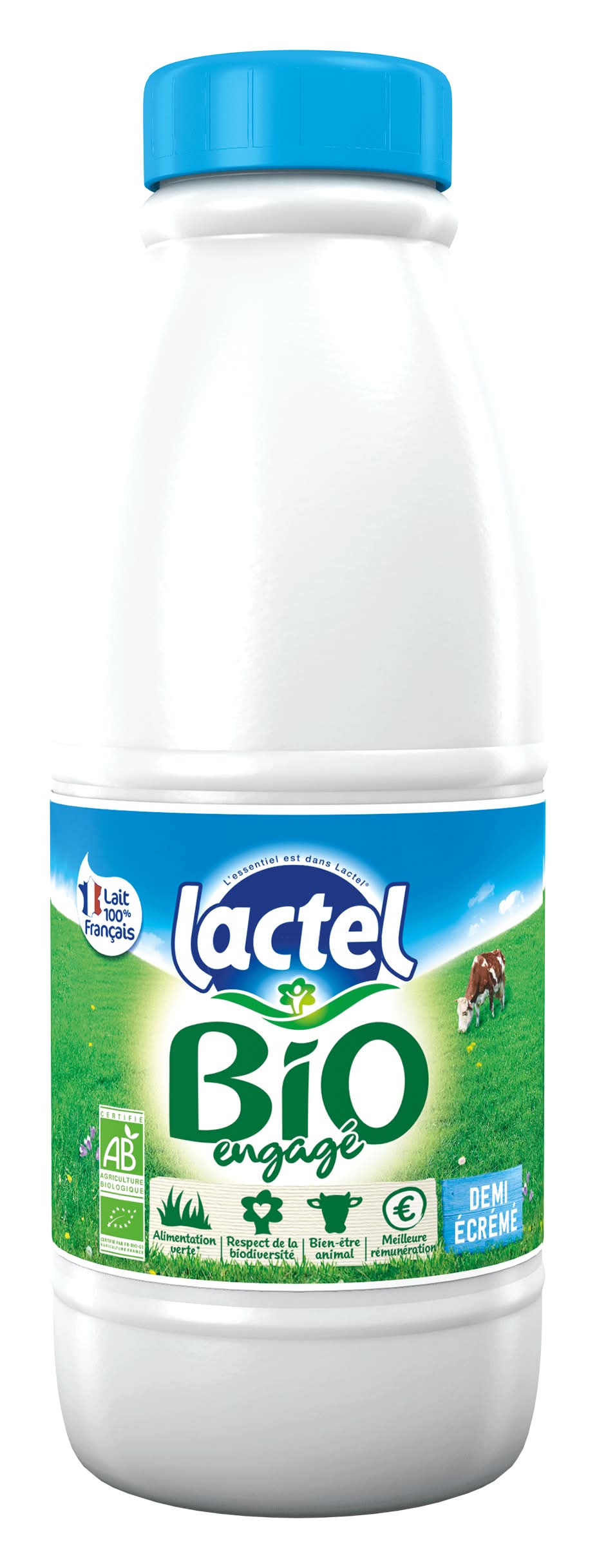 Lactel - Lait demi-écrémé uht bio (1L)