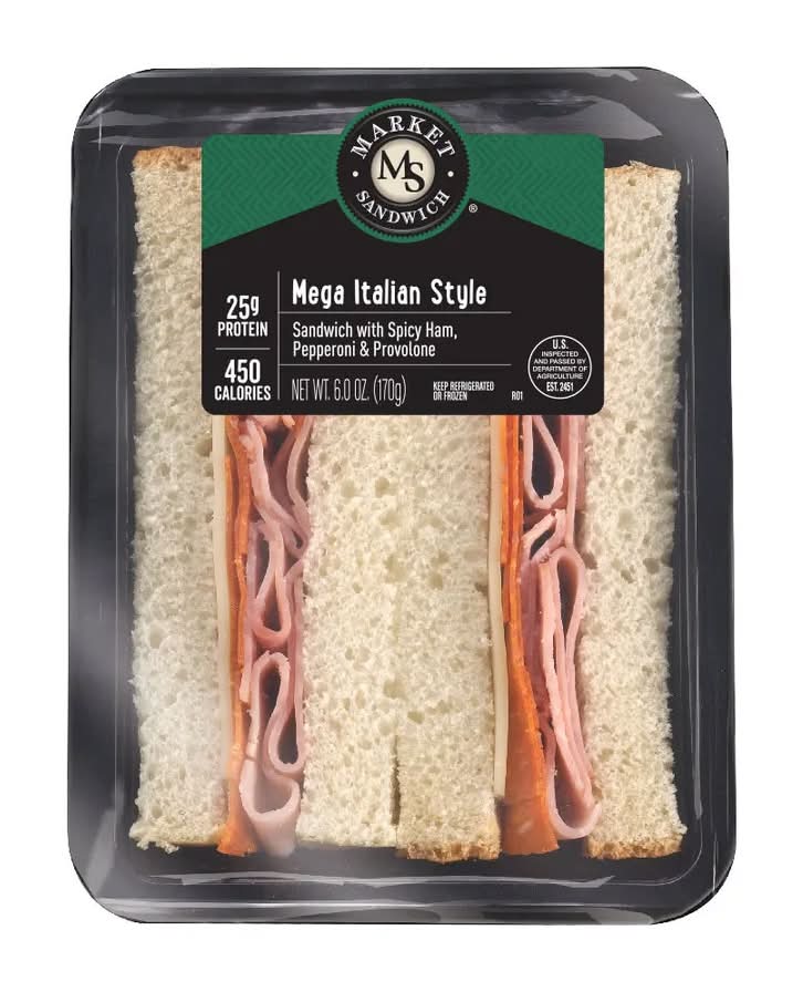 Deli Express Mega Italian Style Ham Pepperoni Cheese Sandwich