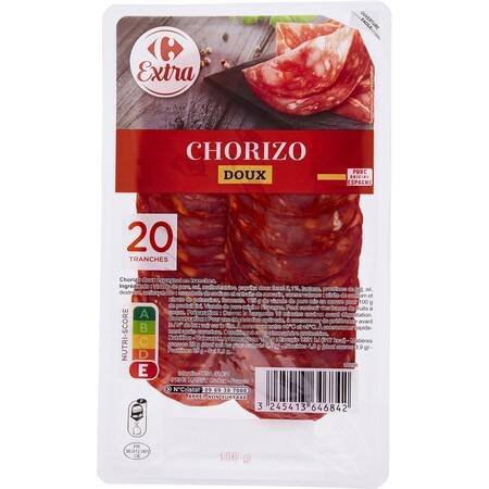 Carrefour Extra - Chorizo doux extra (20 tranches)