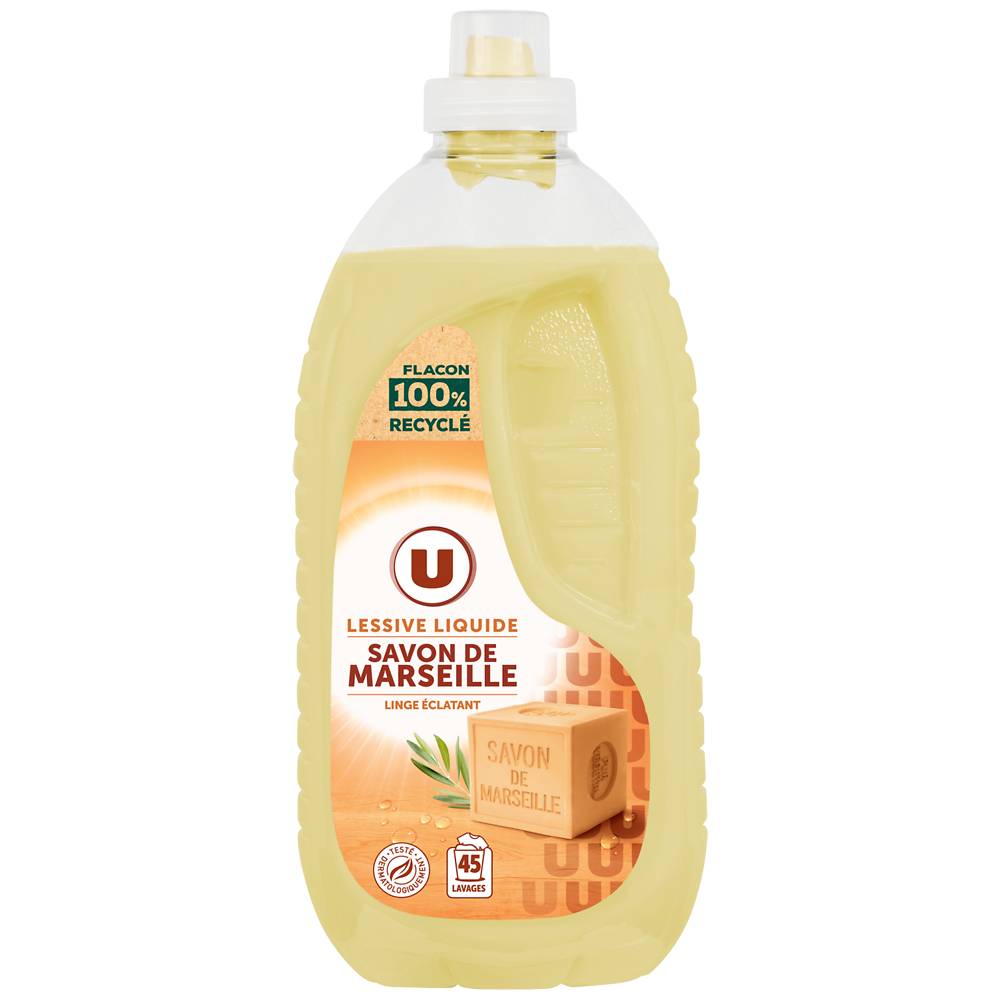 U - Lessive liquide savon de Marseille (45 Lavages, 2,45 L)