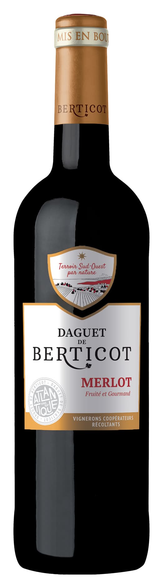 Daguet de Berticot - Vin rouge d'atlantique merlot igp (750ml)