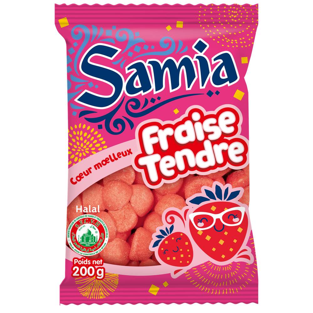 Samia - Bonbons gélifiés halal, fraise (200g)